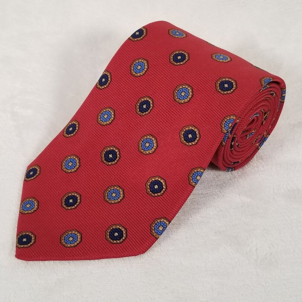 Brooks Brothers Makers Tie 100% Silk Printed in Italy Made USA W 3 5/8 L 57 5/8